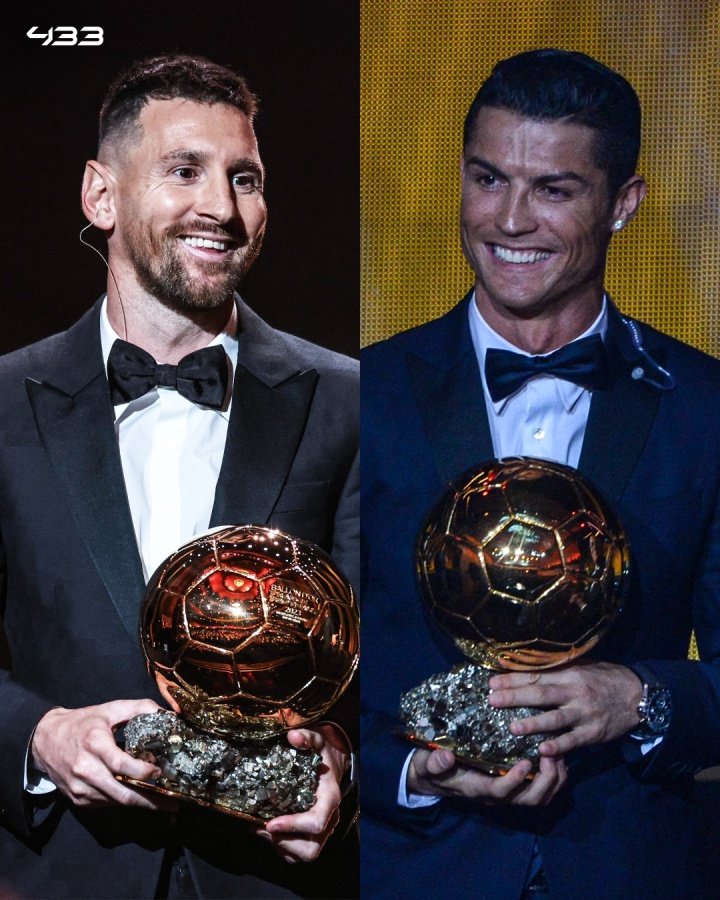 梅罗时代后4人斩获金球奖，登贝莱2025年折桂