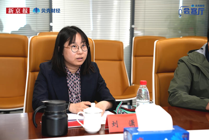 金隅地产北京中心营销负责人刘潇。新京报记者 李学浩 摄