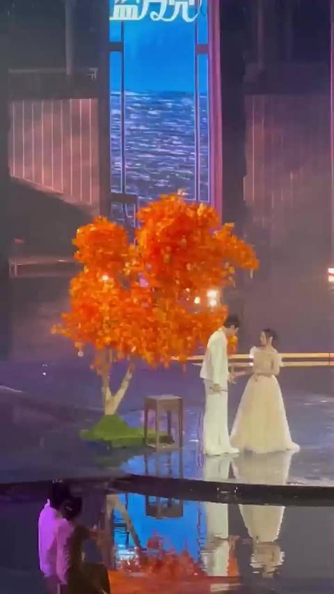 金莎孙丞潇中秋夜提裙摆似偶像剧