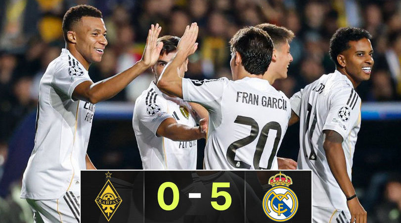 姆巴佩戴帽皇马5比0客胜凯拉特