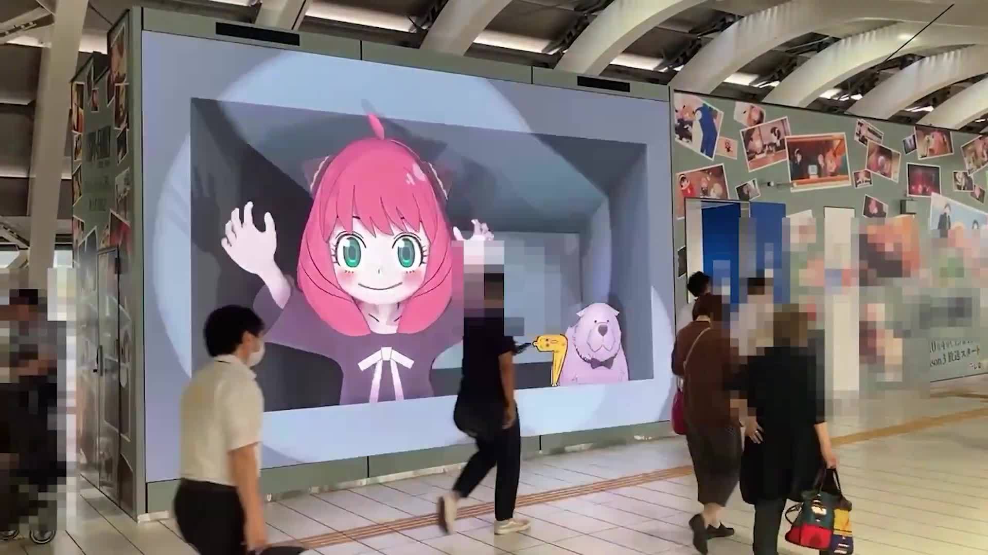 间谍过家家第三季明晚开播，涩谷大屏预热