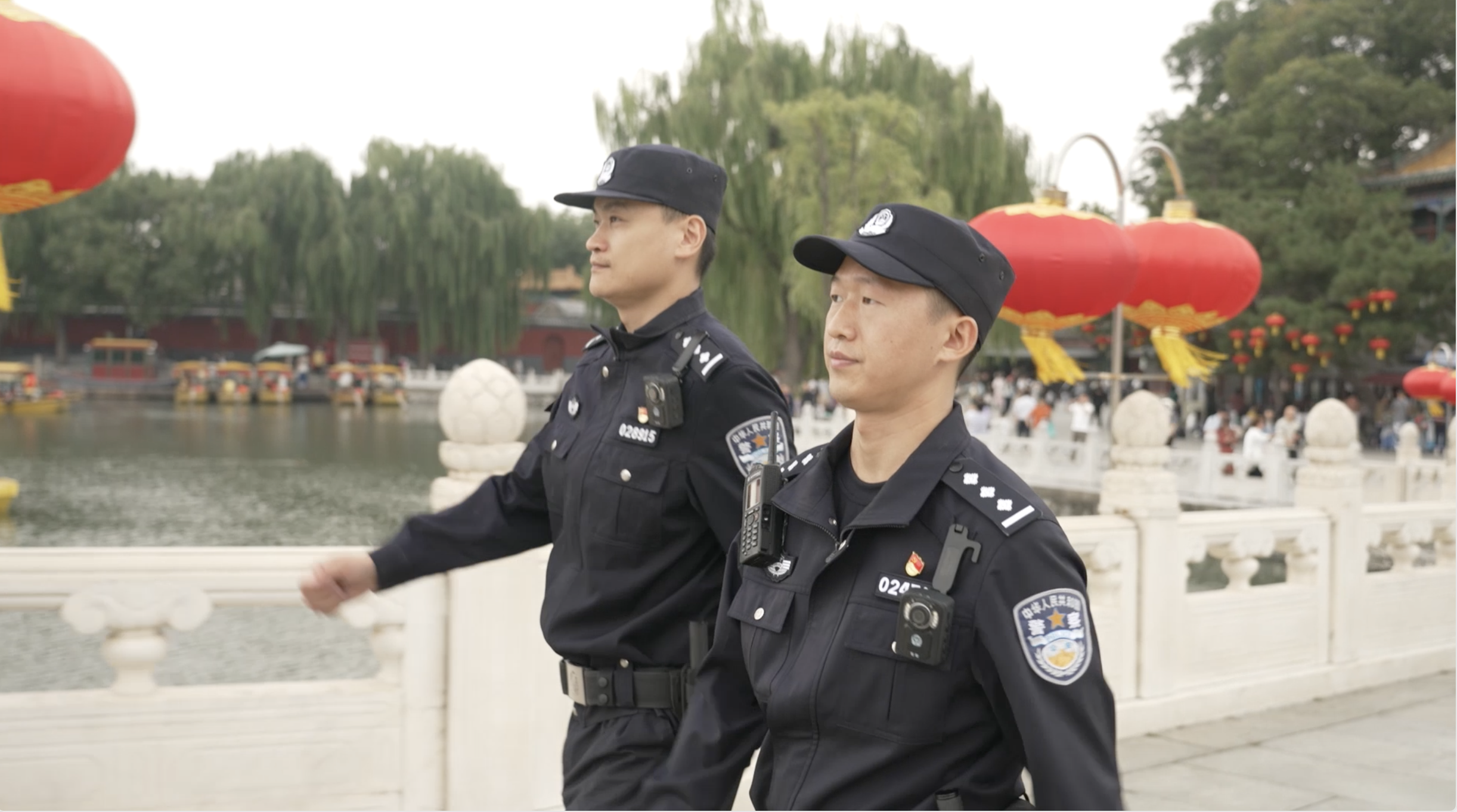 民警在公園內定點值守和巡邏。北京警方供圖