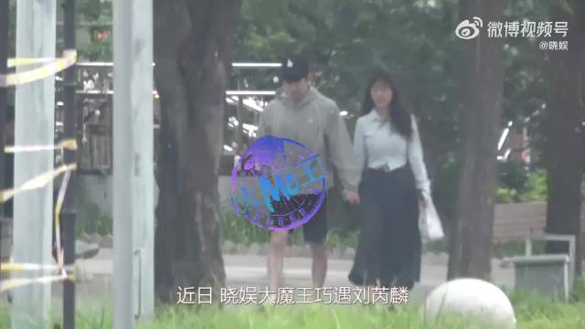 刘芮麟和老婆手牵手逛街