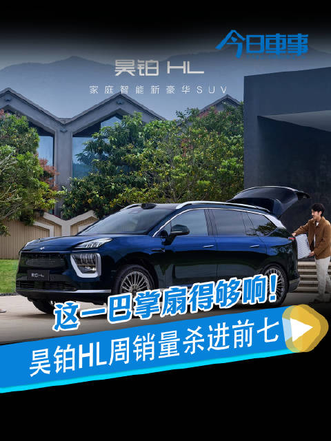 这一巴掌扇得够响！昊铂HL周销量杀进前七