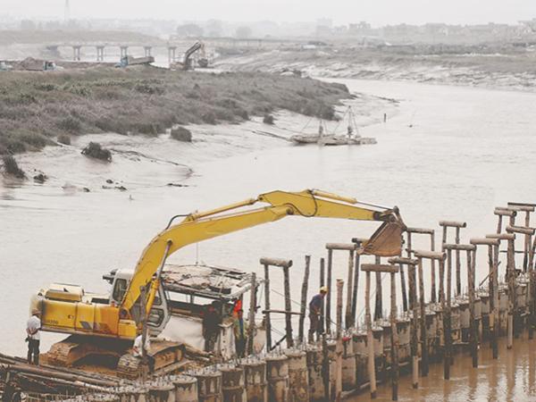 木蘭溪防洪工程建設現場。（資料照片）
