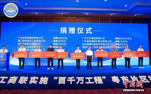 2024年6月18日全省工商联实施“百干万工程”粤东片区推进会,宏辉果蔬认捐100万元。受访者 供图