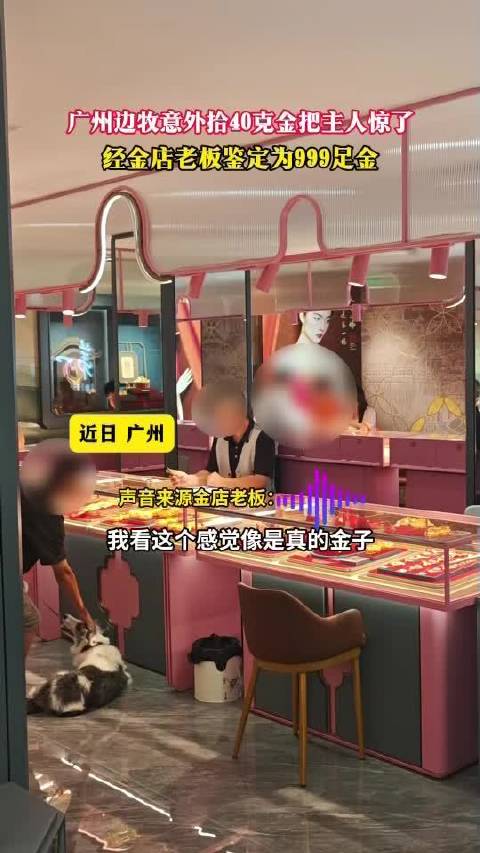 广州边牧捡40克阿维塔金钥匙，主人全网寻失主