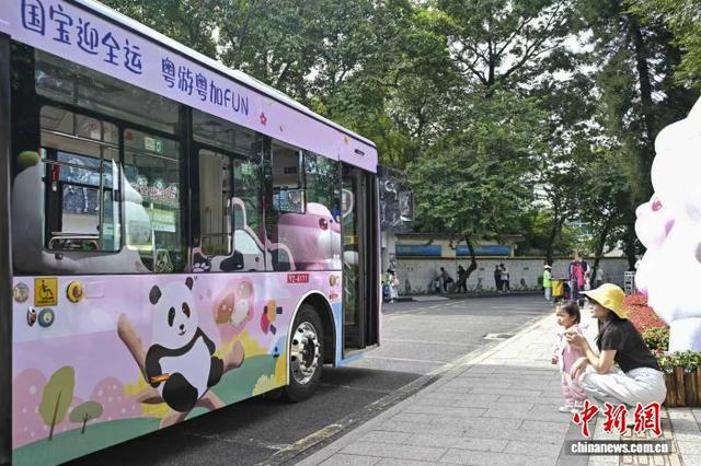 广州“国宝迎全运”熊猫巴士正式发车。记者 陈骥旻 摄