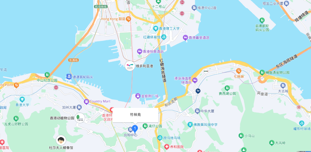 竹林苑的地理位置 图片来源:百度地图