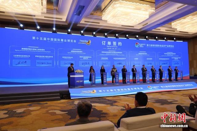 第十五届中国国际薯业博览会、第三届潍坊国际食品农产品博览会27日在潍坊开幕。孙婷婷 摄
