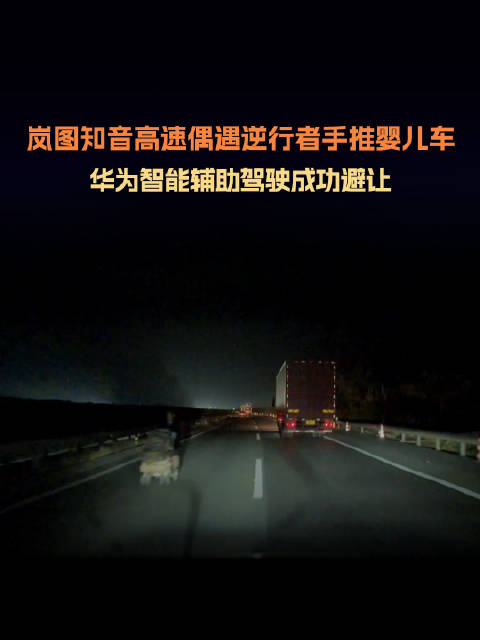 岚图知音车主高速避让逆行婴儿车，感谢华为智驾救命