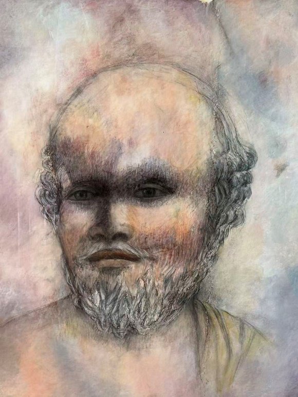 李尔在芝加哥大学福斯特楼505室挂出这幅苏格拉底像