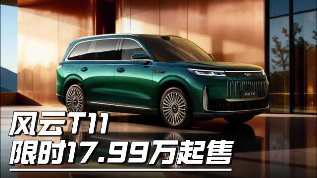 奇瑞风云T11上市，限时售价17.99万起