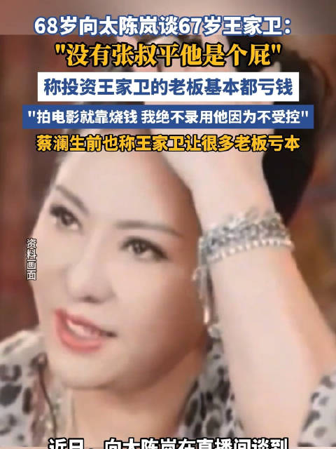 向太说王家卫没有张叔平就是个屁 且称绝不录用王家卫