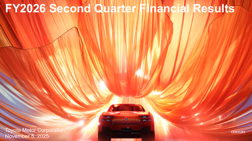 丰田汽车 2026 财年第二财季经营利润 8395.5 亿日元，同比降 27%