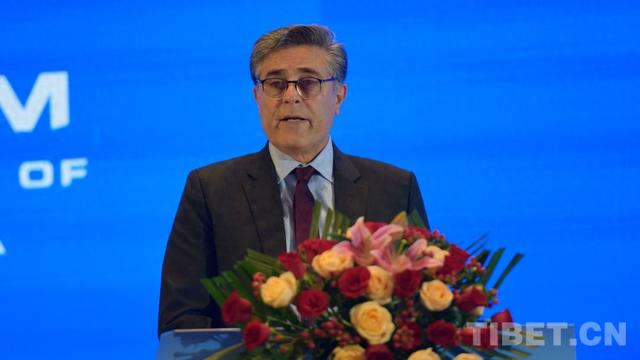 图为巴基斯坦驻华大使卡里尔・哈什米在2025·中国西藏发展论坛上发言 摄影：王淑