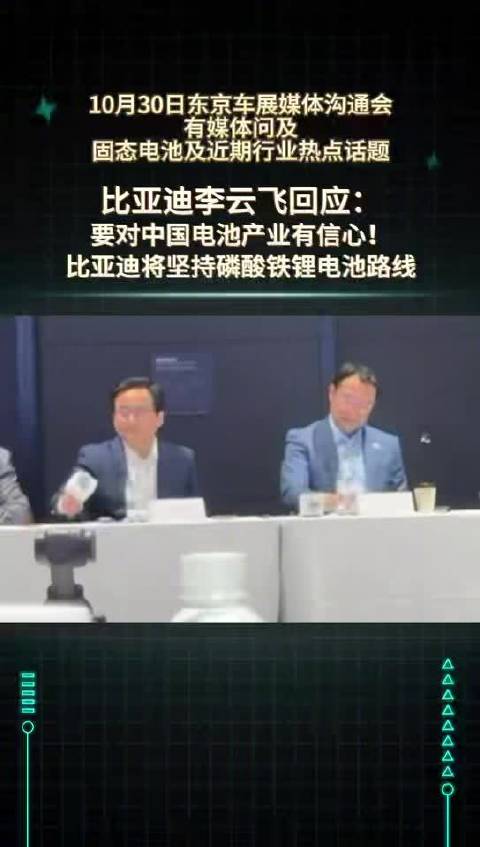 李云飞：比亚迪将坚持<em>磷酸</em><em>铁锂</em><em>电池</em>路线