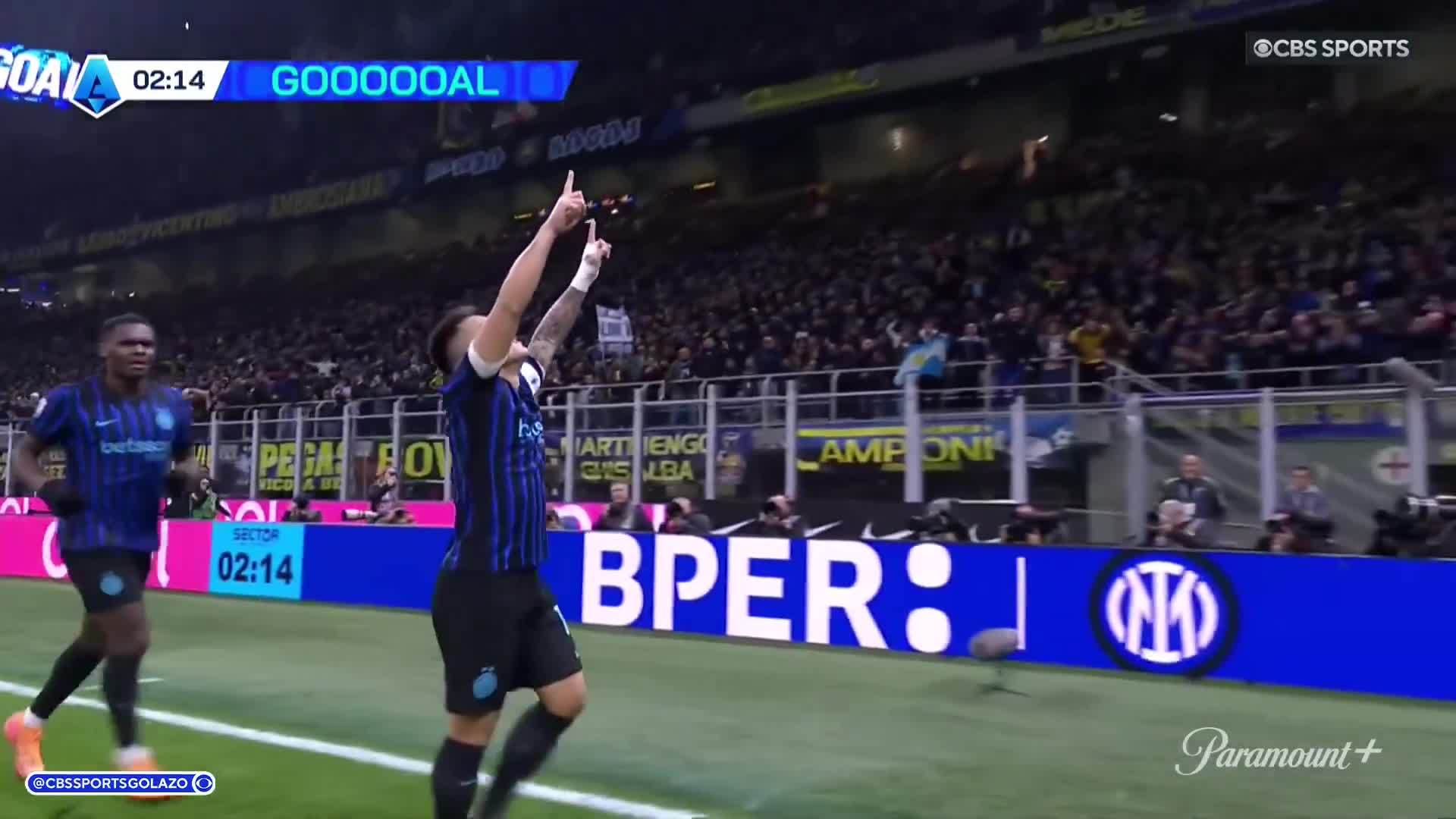 劳塔罗远射破门，国米2比0胜拉齐奥