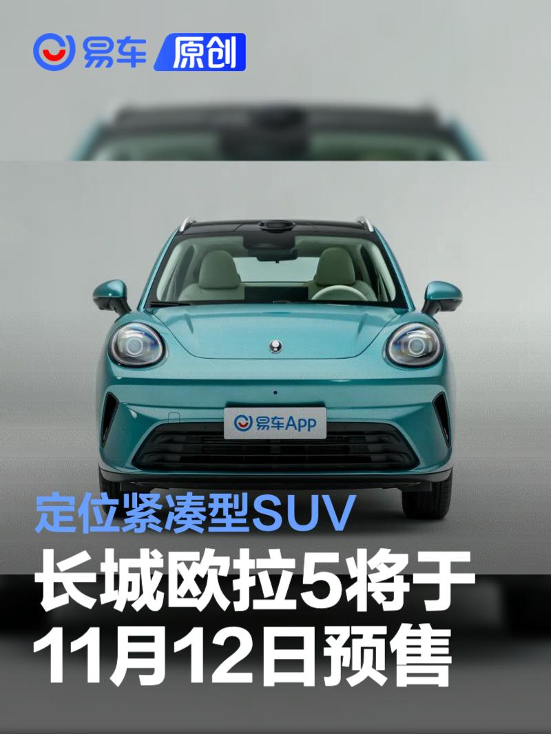 长城欧拉5将于11月12日开启预售 定位紧凑型SUV/外观设计复古