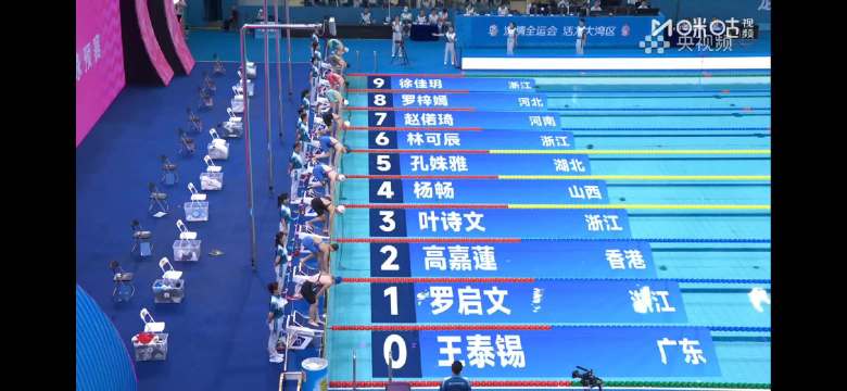 全运女子100米蛙泳预赛杨畅1分07秒86夺小组第一