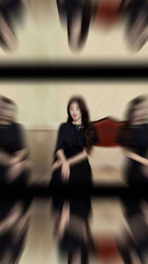 曾黎黑裙造型神似蒙娜丽莎