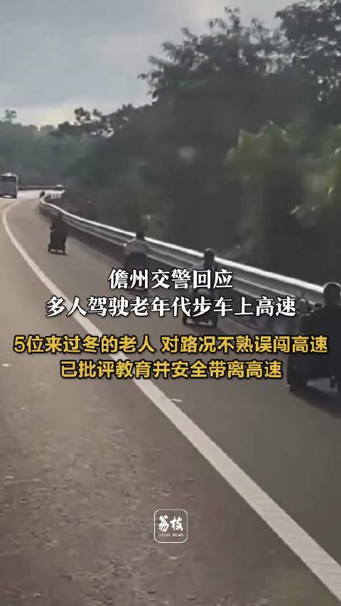 交警回应5位老人驾代步车上高速：来过冬的“候鸟老人” 不熟悉路况