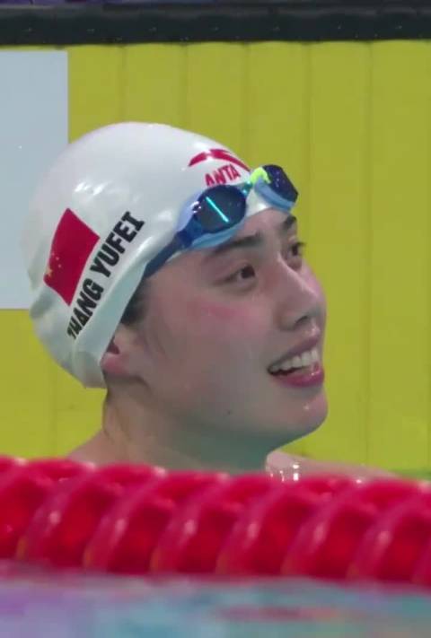 张雨霏十五运第二金，游泳女子50米蝶泳决赛，张雨霏25秒61夺得冠军！