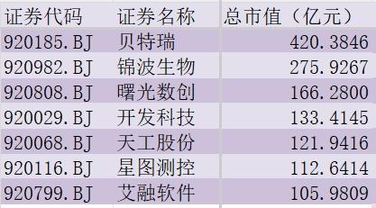市值排名靠前公司