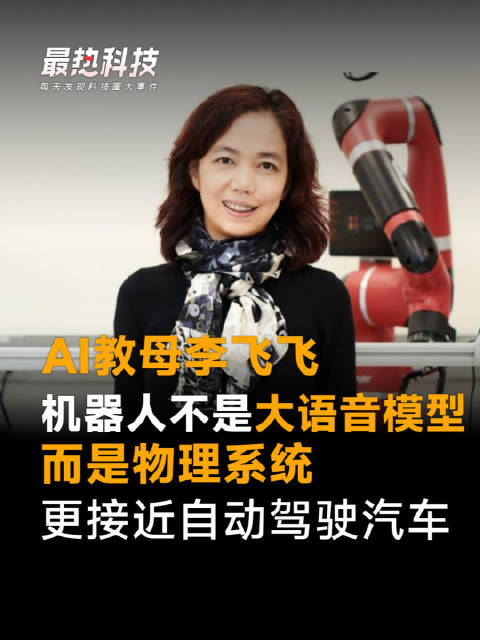 AI教母李飞飞：机器人不是大语音模型，而是物理系统，更接近自动驾驶汽车