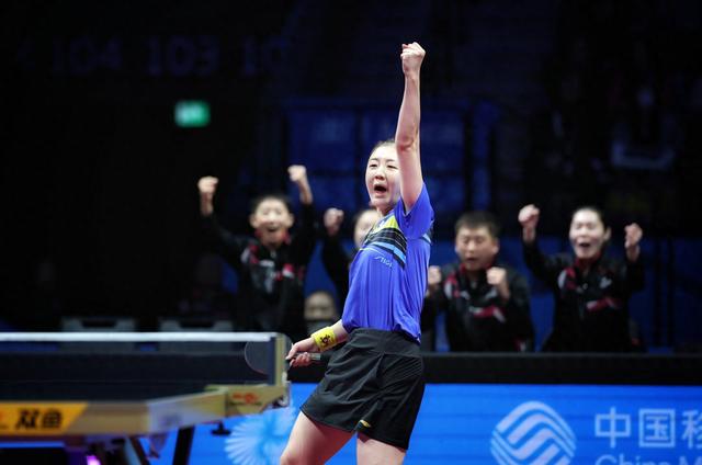 陈梦在比赛中庆祝。北京日报客户端记者 潘之望 摄