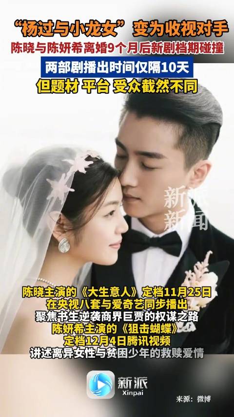 陈晓与陈妍希离婚9个月后新剧对打