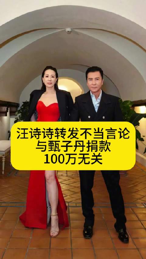 汪诗诗转发不当言论，与甄子丹捐款100万无关