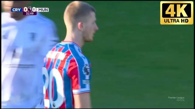 水晶宫左路轻松突破曼联防线，马特塔接直塞破门