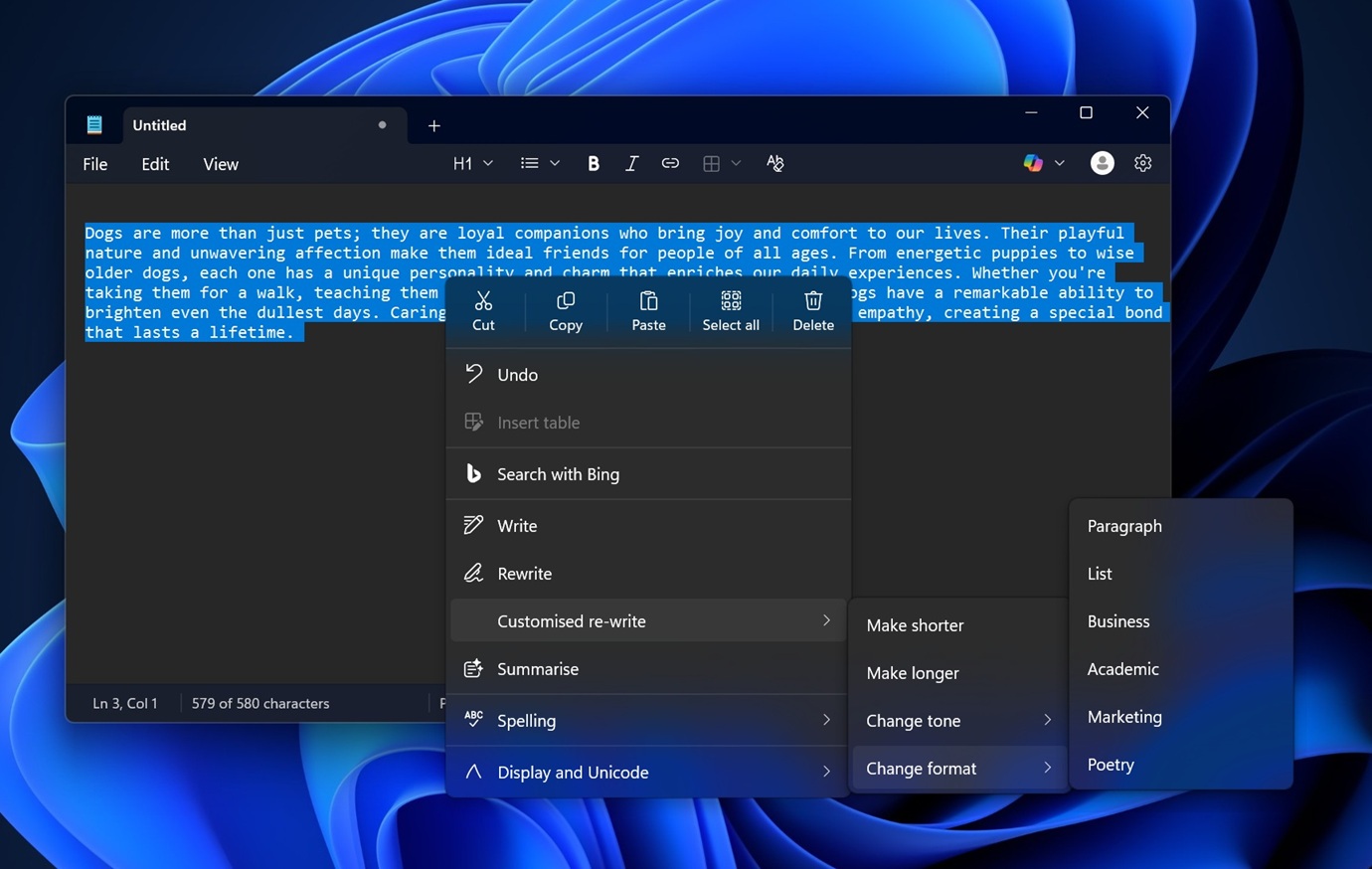 初探记事本AI流式生成，微软承诺未来将推广至所有Win11设备