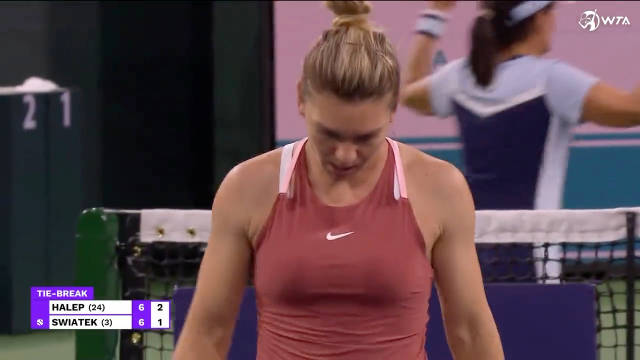 精彩一刻 哈勒普发起进攻 斯瓦泰克望球兴叹