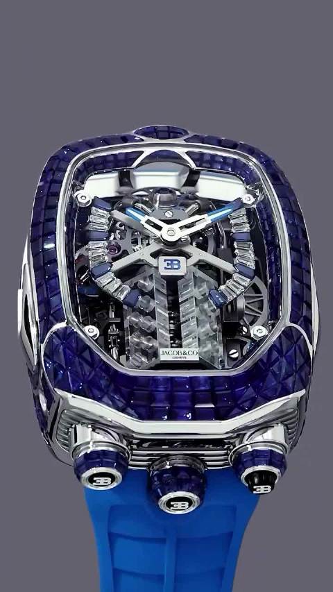 布加迪蓝宝石W16发动机腕表，把机械发挥到了极致！