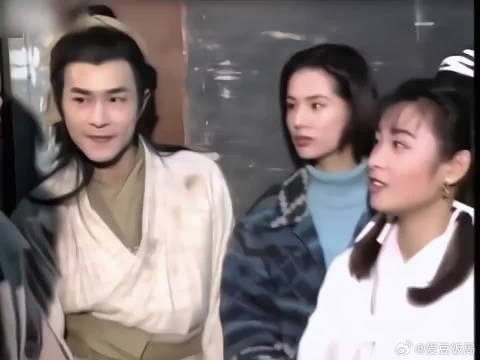 95版《神雕侠侣》的幕后拍摄花絮，没有美颜的年代，古天乐李若彤颜值太能打了