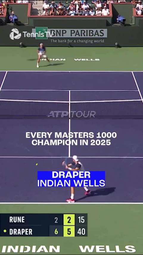 2025赛季大师赛诞生5位新冠军，阿尔卡拉斯三冠领跑