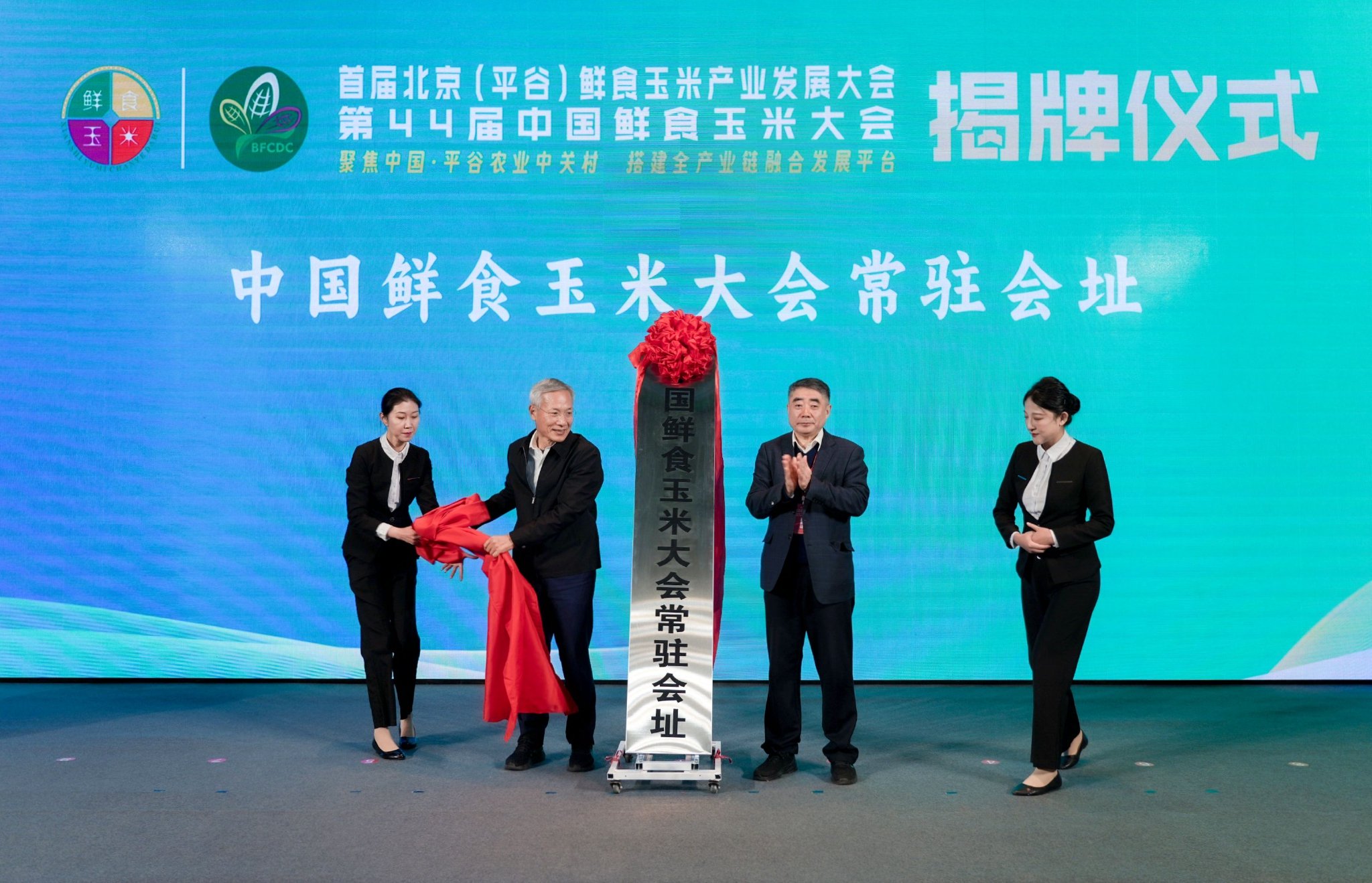 中國鮮食玉米大會常駐會址揭牌。新京報記者 薛珺 攝