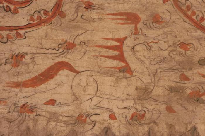 图14 酒泉丁家闸5号魏晋墓天马图壁画