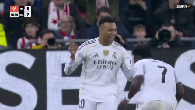 姆巴佩本赛季各项赛事第6次禁区外远射得分，五大联赛排第一