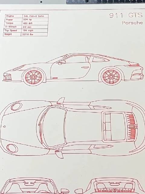 画一台保时捷911 GTS