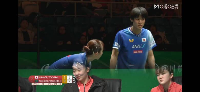 日本混双户上隼辅早田希娜3比0胜瑞典卡尔伯格兄妹