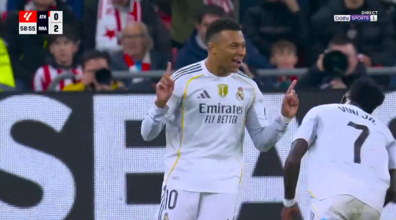 姆巴佩梅开二度助皇马3比0胜毕尔巴鄂