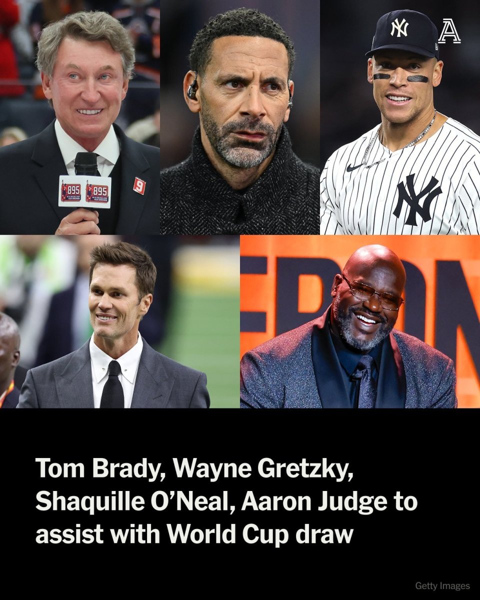 世界杯抽签仪式嘉宾：奥尼尔、布雷迪、贾奇、格雷茨基