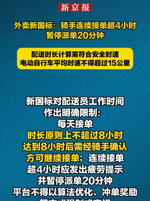 外卖新规限速15公里引争议，骑手称影响收入
