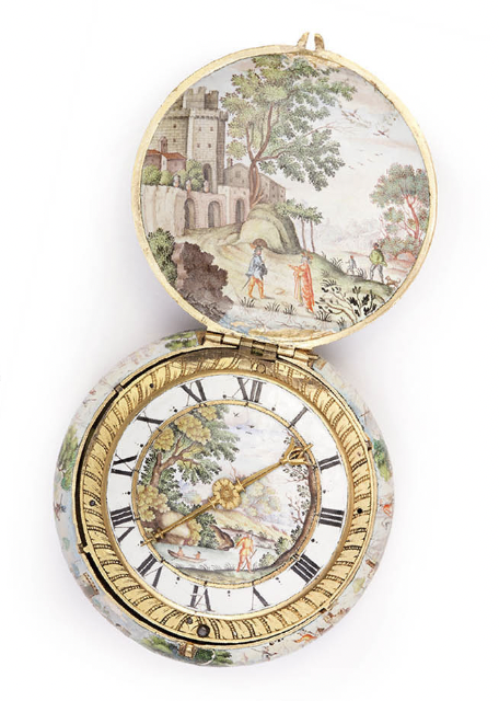 古隆圆形珐琅怀表 17世纪中叶 法国巴黎 拉绍德封国际钟表博物馆藏