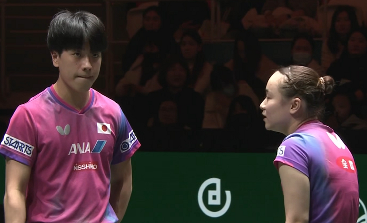 日乒7-8法国队，遭遇两连败，张本智和太拉垮，单双打遭横扫
