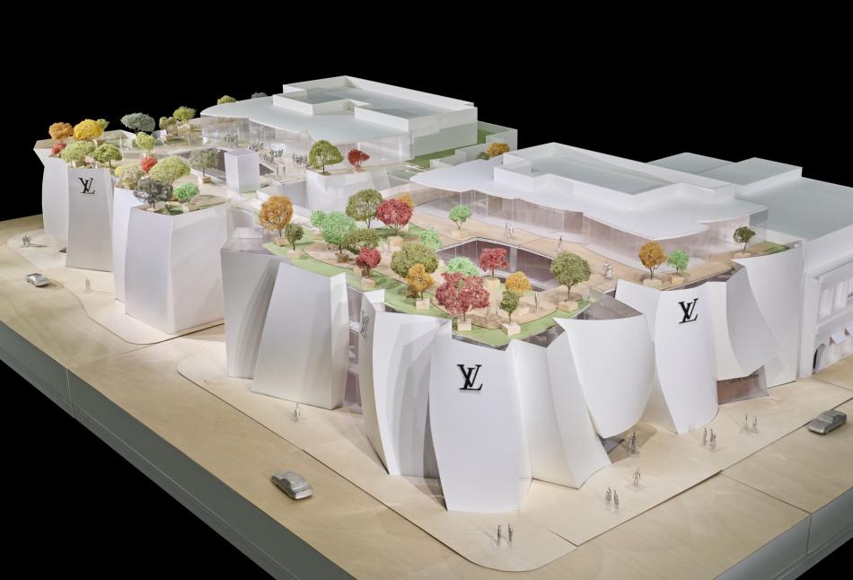 为路易威登设计的比佛利山旗舰店与巴黎新展馆（在建）官方渲染图