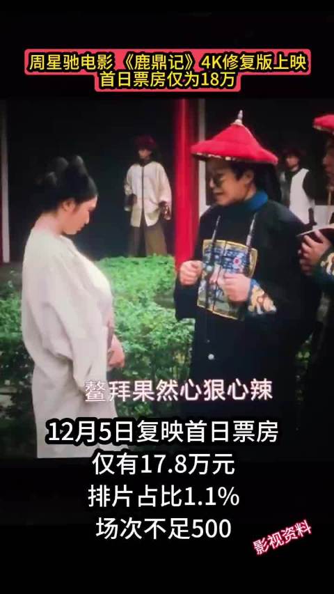 周星驰《鹿鼎记》重映票房仅18万，观众称台词已能背诵